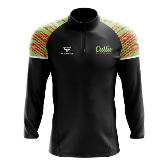Callie Heart Warrior Midlayer (1/4 Zip) Stellar (Black Green/Red) - Adults