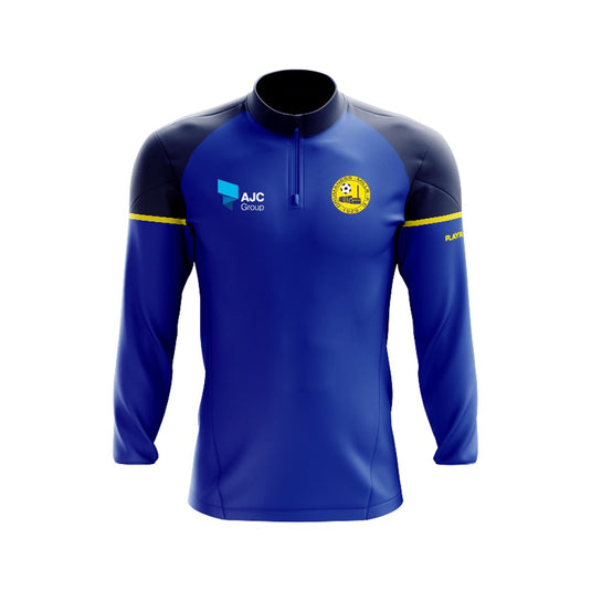 Drumaness Mills FC Midlayer (1/4 Zip) Stellar (Blue/Navy/Yellow) - Adults