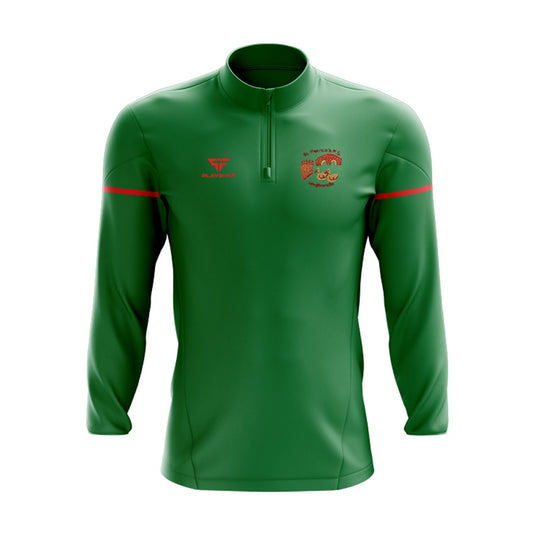St Patricks PS Magheralin Students Midlayer (1/4 Zip) Stellar (Green/Red) - Kids