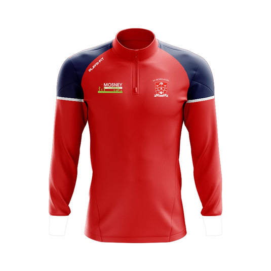St Nicholas GFC Drogheda Midlayer (1/4 Zip) Stellar (Red/Navy) - Adults