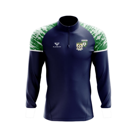 St Ultans Cortown Gaels Midlayer (1/4 Zip) Stellar Sublimated (Navy/Green/White) - Adults