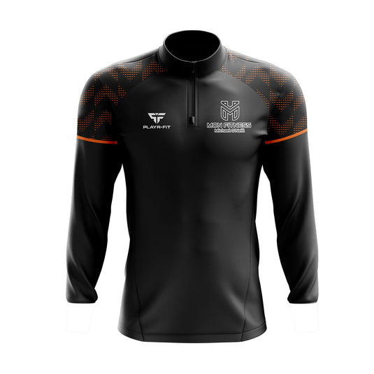 MON Fitness Midlayer (1/4 Zip) Stellar Black/Orange - Kids