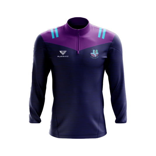 Ó Fiaich College Dundalk Staff Midlayer (1/4 Zip) Tenacity (Navy/Purple) - Adults