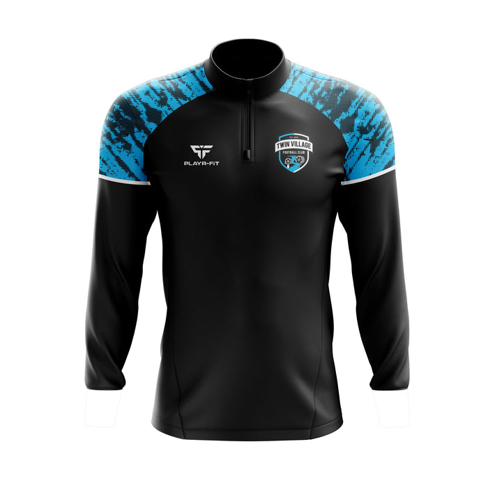 Twin Village FC Midlayer (1/4 Zip) Stellar (Black) - Kids