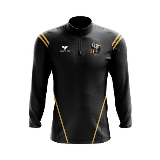 Banna Elite Boxing Club Midlayer (1/4 Zip) Vigour (Black/Gold) - Adults