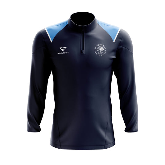 Silverwood Golf Club Midlayer (1/4 Zip) Juvenile Vigour Navy/Sky Blue - Adults