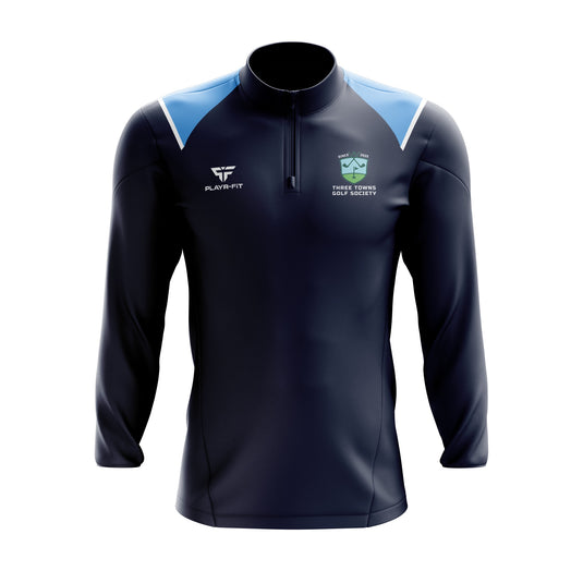 Three Towns Golf Society Midlayer (1/4 Zip) Vigour (Navy/Sky) - Kids