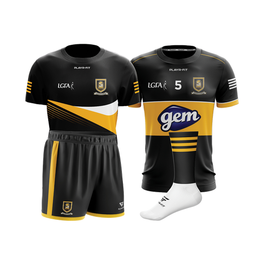 Mourneabbey LGFA Pack (Activ8 Jersey Short Sleeve, Jersey Outfield Black Shorts, Mid-Socks) - Adults