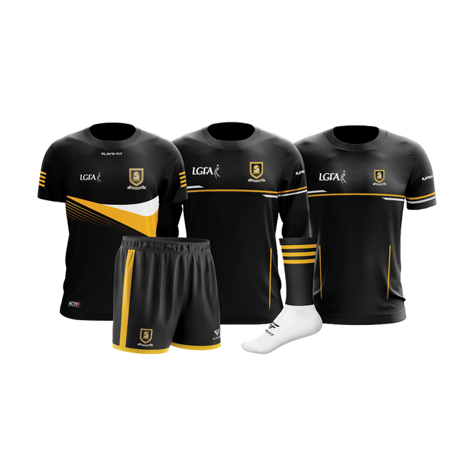 Mourneabbey LGFA Matchday Pack 04 (Crewneck, T-Shirt, Activ8 Jersey Short Sleeve, Shorts, Mid-Socks) - Kids