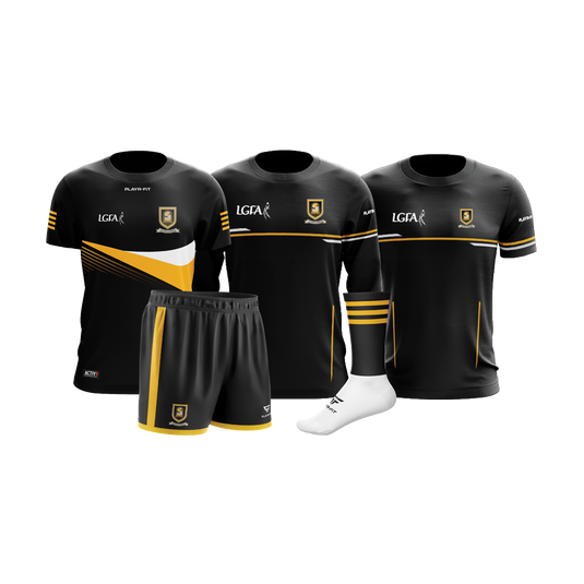Mourneabbey LGFA Matchday Pack 04 (Crewneck, T-Shirt, Activ8 Jersey Short Sleeve, Shorts, Mid-Socks) - Kids