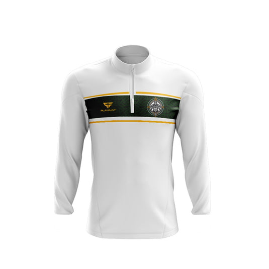 Downpatrick MMA Midlayer (1/4 Zip) Optimum White/Green - Kids