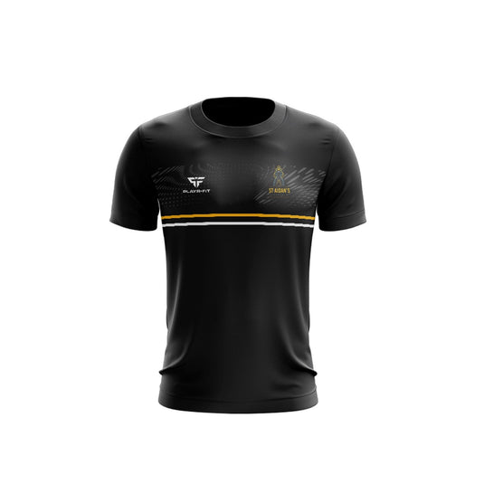 St Aidans High School Derrylin Staff T-Shirt Optimum (Black/Gold) - Kids