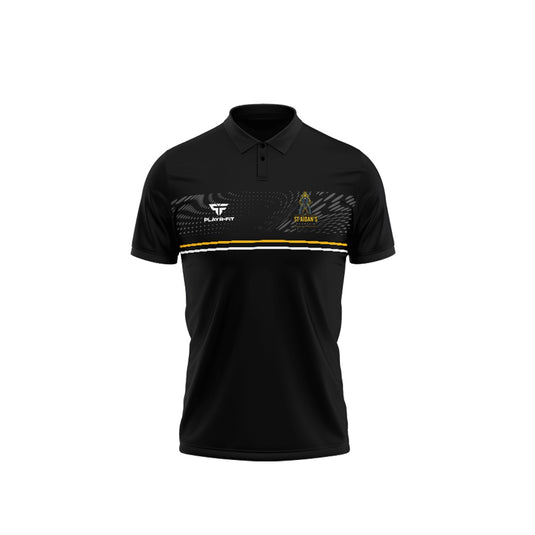 St Aidans High School Derrylin Staff Polo Optimum (Black/Gold) - Adults