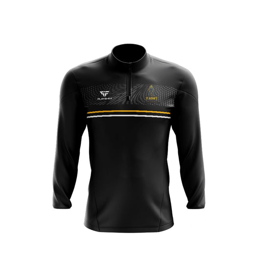 St Aidans High School Derrylin Staff Midlayer (1/4 Zip) Optimum (Black/Gold) - Adults