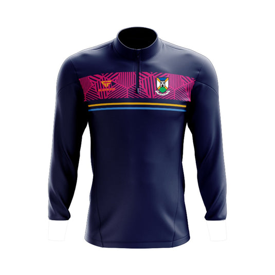 Tullylish GAC Midlayer (1/4 Zip) Optimum (Navy/Pink) - Adults