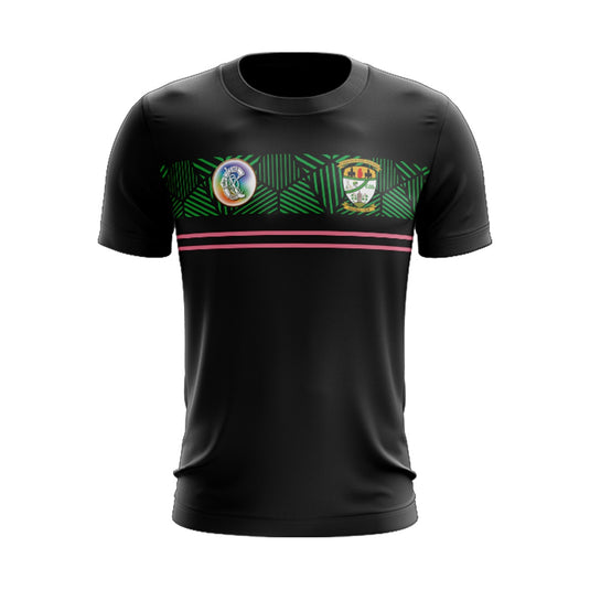 Carrickmacross Emmets Hurling/Camogie Club T-Shirt Optimum (Black/Green/Pink) - Kids