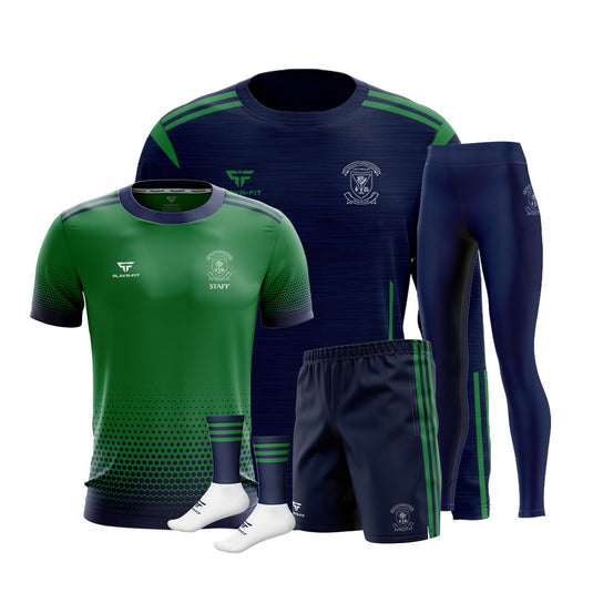 St Malachys PS Castlewellan Staff PE Pack 12 (Crewneck, Jersey, High Waist Leggings, Leisure Shorts, Mid Socks) - Adults