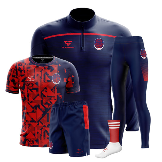 Skerries Community College Students PE Pack 2 (Midlayer (1/4 Zip), Jersey D09, High Waist Leggings, Leisure Shorts, Mid Socks) - Kids