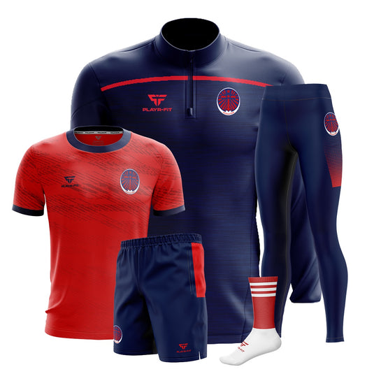 Skerries Community College Students PE Pack 4 (Midlayer (1/4 Zip), Jersey D10, High Waist Leggings, Leisure Shorts, Mid Socks) - Adults