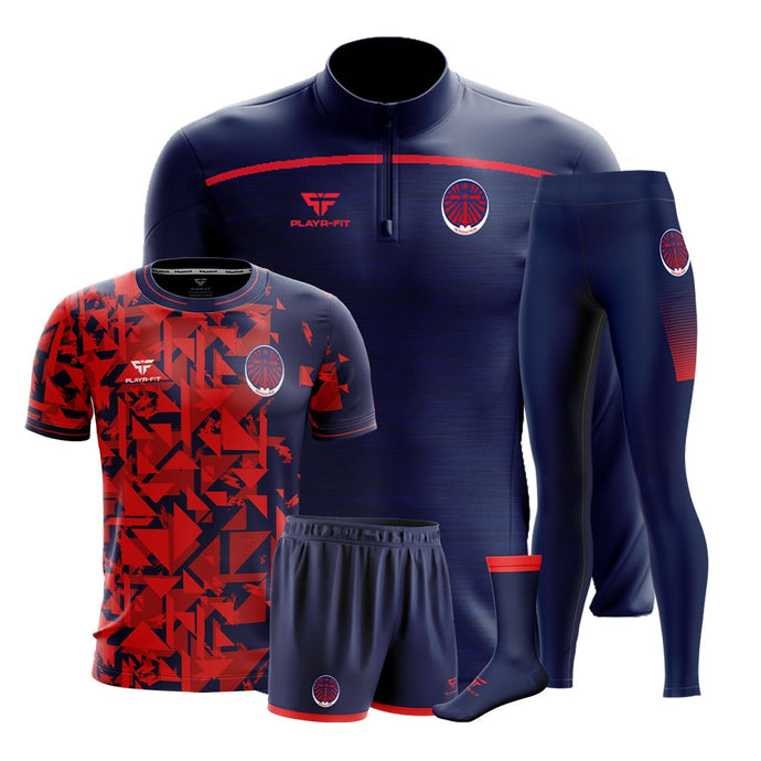 Skerries Community College Students PE Pack 2 (Midlayer (1/4 Zip), Jersey D09, High Waist Leggings, Shorts, Mid Socks) - Adults