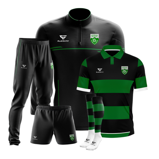 Rathfriland High School Students Boys Pack 1 (Midlayer, Rugby Jersey, Tracksuit Pants, Rugby Shorts, Long Socks) - Kids