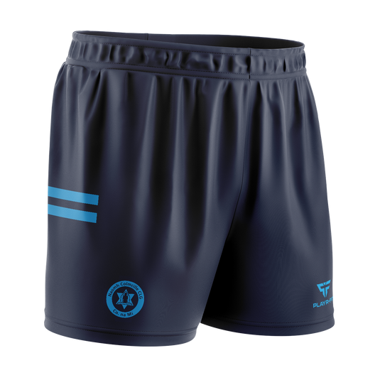 St Colmcilles GFC Meath Sublimated Shorts 2 Stripe Sky Blue - Adults