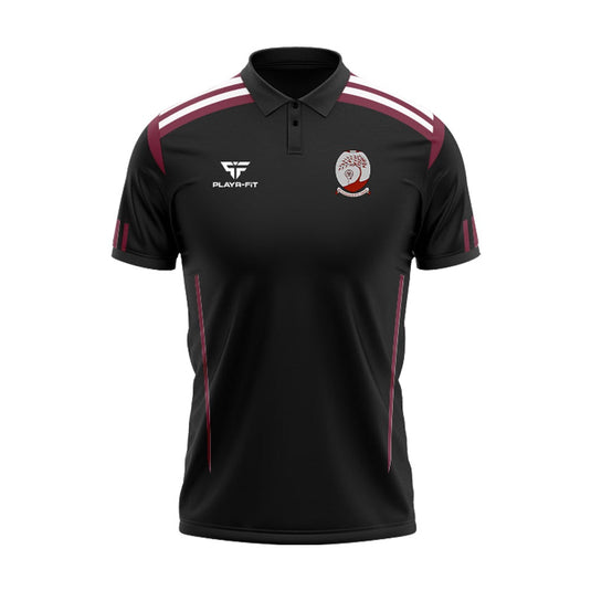 St Colmans PS Saval Staff Polo Adroit (Black/Maroon/White) - Kids