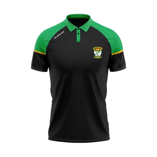Carrickmacross Emmets Hurling/Camogie Club Polo Stellar (Black/Green/Yellow) - Kids