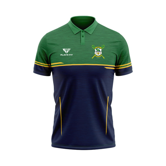 Carrickmacross Emmets Rounders Polo Courage (Navy/Green/YellowGold) - Adults