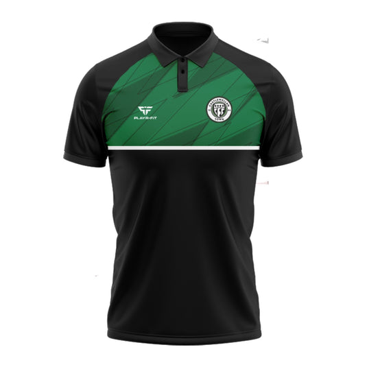 Castlewellan Town FC Polo Sublimated Panel (Black/Green) - Adults