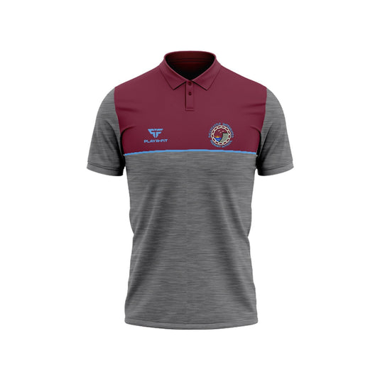 Ballycastle Integrated Primary School Students Polo Spirit (Grey/Maroon/Sky) - Adults