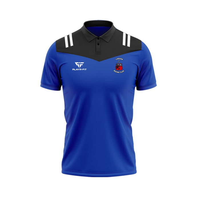 Lisburn Boxing Club Polo Tenacity (Blue/Black/White) - Kids