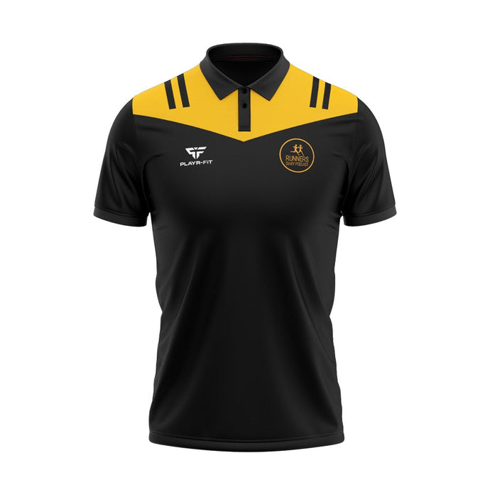 Runners Diary Podcast Polo Tenacity (Black/YellowGold) - Kids