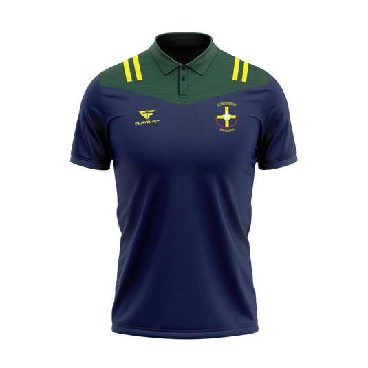 St Josephs CBS Drogheda Staff Polo Tenacity Navy/Bottle Green - Adults