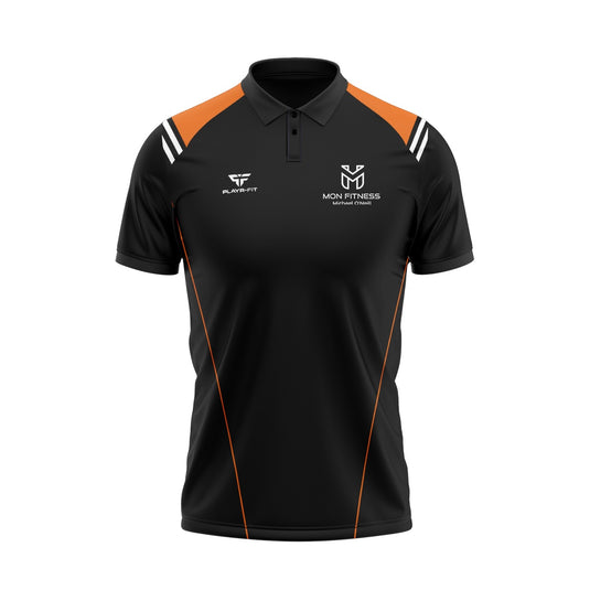 MON Fitness Polo Vigour Black/Orange - Adults