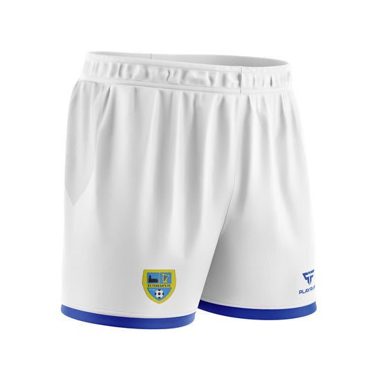 St Teresas FC Pro Soccer Shorts (Cut & Sew) White - Adults