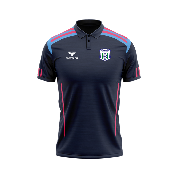 Ballynagross Girls Polo Adroit Navy/Sky Blue/Pink - Adults