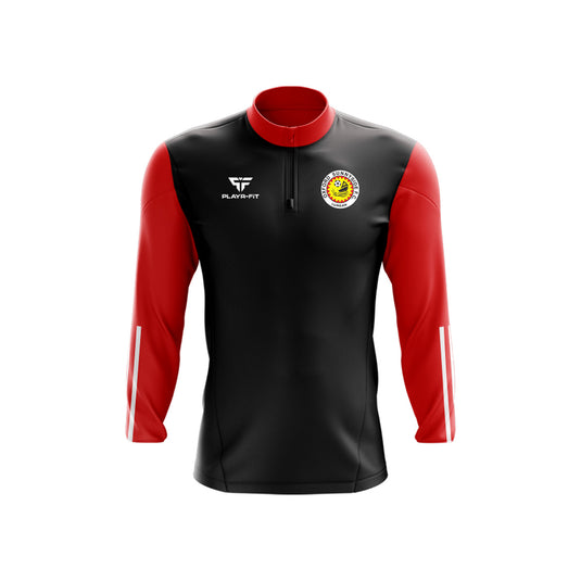 Oxford Sunnyside FC Midlayer (1/4 Zip) Adroit (Black/Red) - Adults