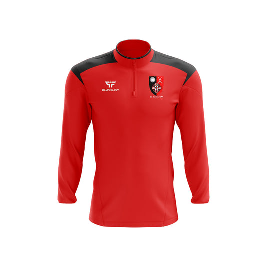 St Kevins Club Midlayer (1/4 Zip) Adroit Red/Black - Kids
