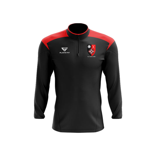 St Kevins Club Midlayer (1/4 Zip) Adroit Black/Red - Adults
