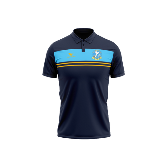 All Saints Belfast Staff Polo Optimum Navy/Sky Blue - Adults