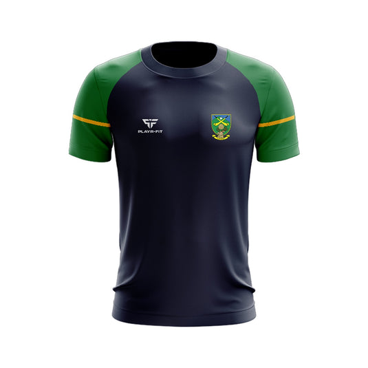 Clonee Wexford LGFA T-Shirt Stellar (Navy/Green/Yellow) - Adults