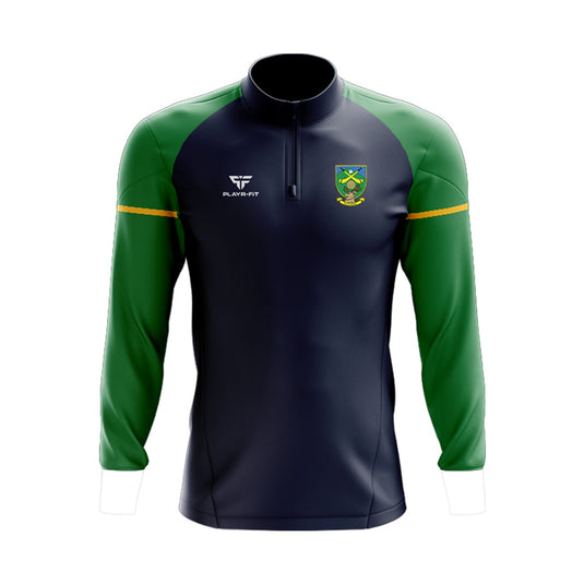Clonee Wexford LGFA Midlayer (1/4 Zip) Stellar (Navy/Green/Yellow) - Adults