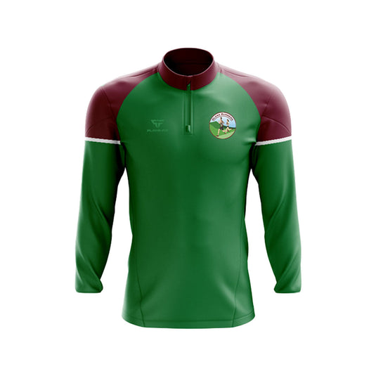 Glens Runners Midlayer (1/4 Zip) Stellar (Green Base - Maroon/White) - Adults