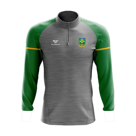 Clonee Wexford LGFA Midlayer (1/4 Zip) Stellar (Grey/Green/Yellow) - Adults
