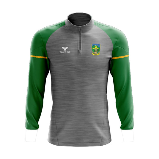 Clonee Wexford LGFA Midlayer (1/4 Zip) Stellar (Grey/Green/Yellow) - Kids