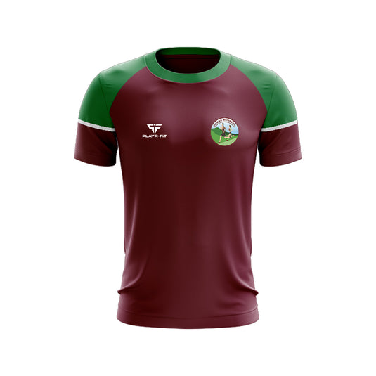 Glens Runners Lightweight Mesh Training T-Shirt (Maroon, Green) - Kids