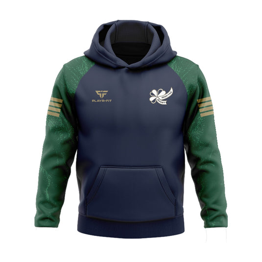 Irish Tag Rugby Hoodie Stellar (Navy/Green/Gold) - Adults