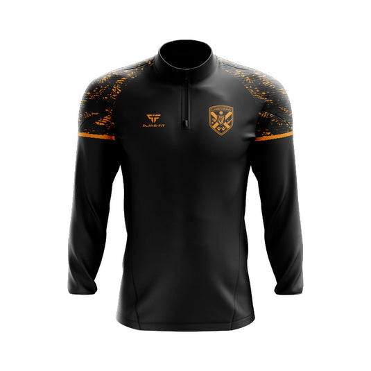 Clann Eireann Midlayer (1/4 Zip) Stellar Black/Orange - Adults