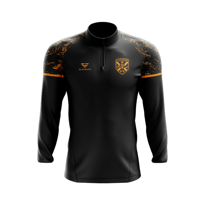 Clann Eireann Midlayer (1/4 Zip) Stellar Black/Orange - Kids